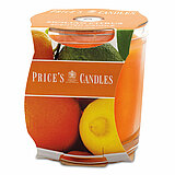 Eine Duftkerze im Glas von Prices Candles in der Größe 8,9x8,0cm mit dem Duft Sicilian Citrus.