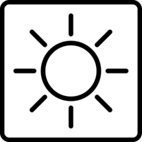 Grabkerzen Piktogramm: Vor direkter Sonneneinstrahlung und Wärmequellen fernhalten.