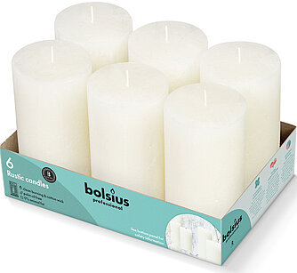 Bolsius Gastro Rustik Stumpen 130/68mm (6er Tray) Artikelvorschau Gastro Rustik Stumpen 130/68mm (6er Tray)