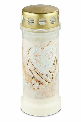 Bolsius Grablicht Nr. 6 mit Deckel und Motiv Hände (1 Stück) Artikelvorschau Grablicht Nr. 6 mit Deckel und Motiv Hände (1 Stück)