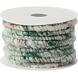 Eine Wollkordel von KragoArt mit der Breite 1 cm und einer Länge von 10 m in der Farbe Grün Melange.