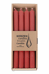 4 Rustic Stabkerzen von Richard Wenzel in der Größe 25x2,2cm in der Farbe Rubin.