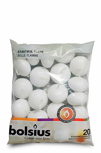 Bolsius Schwimmkerzen 30/45 20er Beutel - weiß Artikelvorschau Schwimmkerzen 30/45 20er Beutel - weiß