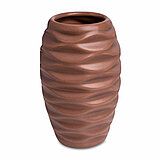 Eine Keramikvase Lips von Sandra Rich in der Größe 20x13cm in der Farbe braun.