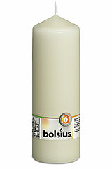 1 Stumpenkerze von Bolsius in der Größe 20x6,8cm in der Farbe Elfenbein.