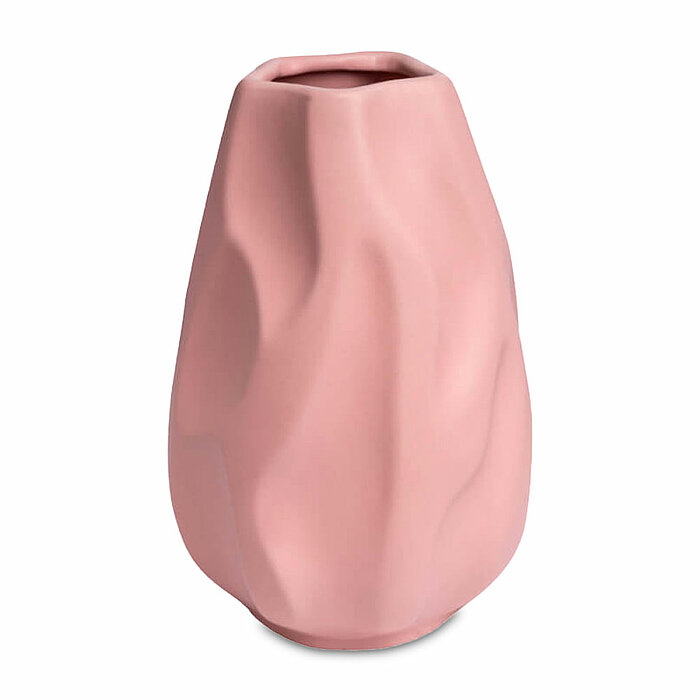 Eine Keramikvase Rock von Sandra Rich in der Größe 20x13cm in der Farbe rose.