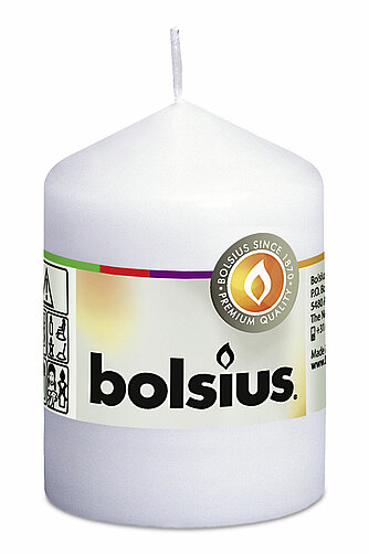 Bolsius Stumpenkerze 80/58 - weiß - Einzelkerze Artikelvorschau Stumpenkerze 80/58 - weiß - Einzelkerze