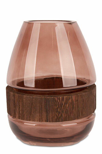 Sandra Rich Glasvase mit Holz "Egg" 190/145 mm Artikelvorschau Glasvase mit Holz "Egg" 190/145 mm