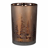 Ein Teelichthalter in Baumform von Edelman in der Größe 18x12cm in der Farbe braun.