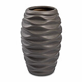 Eine Keramikvase Lips von Sandra Rich in der Größe 20x13cm in der Farbe Grau.