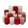 5 kg Mixpaket von Decolite mit rustikalen und polar Kerzen in der Größe 5x5 cm in der Farbe rot.