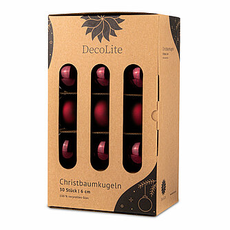 DecoLite Christbaumkugeln aus Glas Ø 6 cm - Bordeaux - matt / glänzend (30 Stück) Artikelvorschau Christbaumkugeln aus Glas Ø 6 cm - Bordeaux - matt / glänzend (30 Stück)