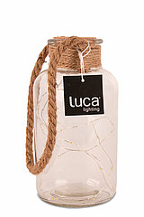 Eine LED-Flasche von Luca Lighting in der Größe 21x10cm in der Farbe klar.