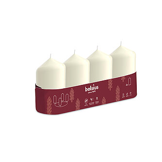 Bolsius Stumpenkerzen 60/40mm (4er Tray) - Elfenbein Artikelvorschau Stumpenkerzen 60/40mm (4er Tray) - Elfenbein