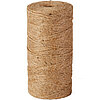 Eine große Rolle natürliche Juteschnur, gleichmäßig und sauber aufgewickelt. Die Schnur hat eine gleichmäßige, helle braune Färbung und ist aufrecht stehend fotografiert. Der rustikale Look und die Textur der Naturfaser sind deutlich sichtbar.