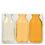 Drei kleine Flaschen Bottle von Sandra Rich in der Größe 10,5x5,0cm in der Farbe Gelb.