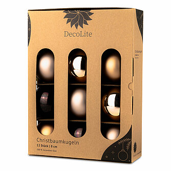 DecoLite Christbaumkugeln aus Glas Ø 8 cm - Lounge - matt / glänzend (12 Stück) Artikelvorschau Christbaumkugeln aus Glas Ø 8 cm - Lounge - matt / glänzend (12 Stück)