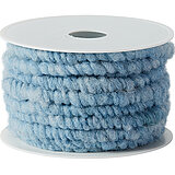 Eine Wollkordel von KragoArt mit der Breite 1 cm und einer Länge von 10 m in der Farbe Himmelblau.