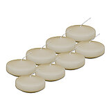 Acht Schwimmkerzen Maxi von Richard Wenzel in der Größe 4x8cm in der Farbe Elfenbein.