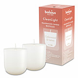 Zwei Bolsius Cleanlight Duftnachfüller mit dem Geruch Zedernholz in der Größe 11,6x5,5cm.