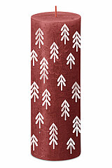 Eine Rustik Silhouette Stumpenkerze von Bolsius in der Farbe Zartes Rot in der Größe 19x6,8cm.