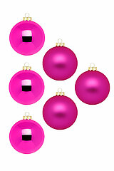 6 Christbaumkugeln von Inge Glas in der Größe 6cm in der Farbe Vivid Pink.