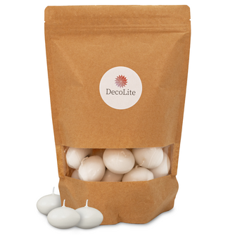 DecoLite Schwimmkerzen 30/45 mm - 20 Stück - weiß Artikelvorschau Schwimmkerzen 30/45 mm - 20 Stück - weiß