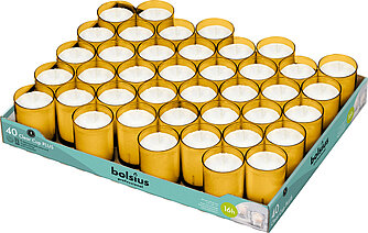 Bolsius Transparente Cups - bernstein (40er Tray) Artikelvorschau Transparente Cups - bernstein (40er Tray)