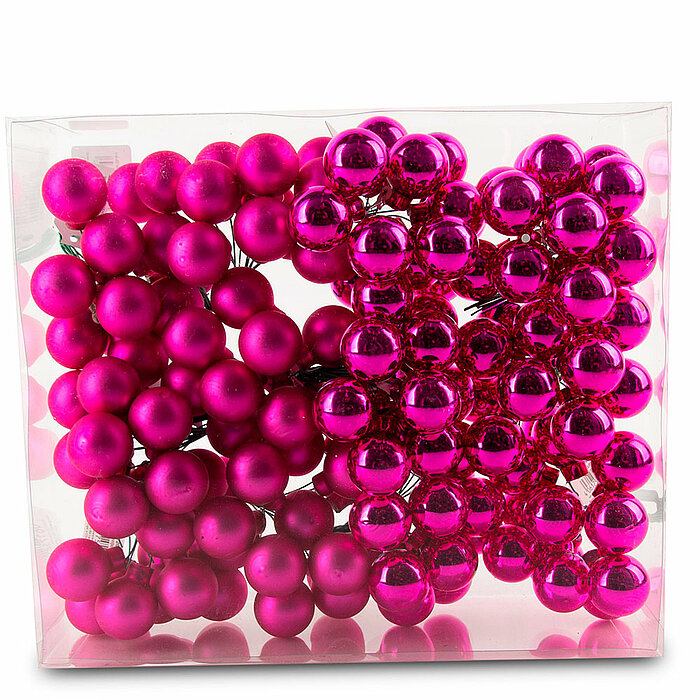 144 Spiegelbeeren von Inge Glas in der Größe2,5cm in der Farbe Vivid Pink.