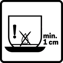 Kerzen Piktogramm: Kerzengläser ca. 1cm vor dem Ende löschen.