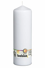 1 Stumpenkerze von Bolsius in der Größe 25x7,8cm in der Farbe weiß.