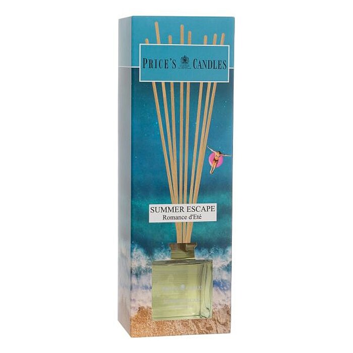 Ein Raumduft-Diffuser von Prices Candles in der Geruchssorte Summer Escape mit einer Verpackungsgröße von 100ml.