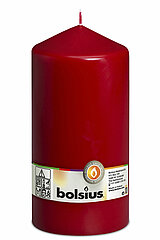 1 Stumpenkerze von Bolsius in der Größe 20x9,8cm in der Farbe altrot.