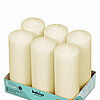6 Bolsius Professional Stumpenkerzen in der Größe 20x6,8cm in der Farbe Elfenbein.
