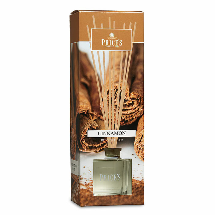 Ein Raumduft Diffuser von Prices Candles in der Geruchssorte Zimt mit einer Verpackungsgröße von 100ml.