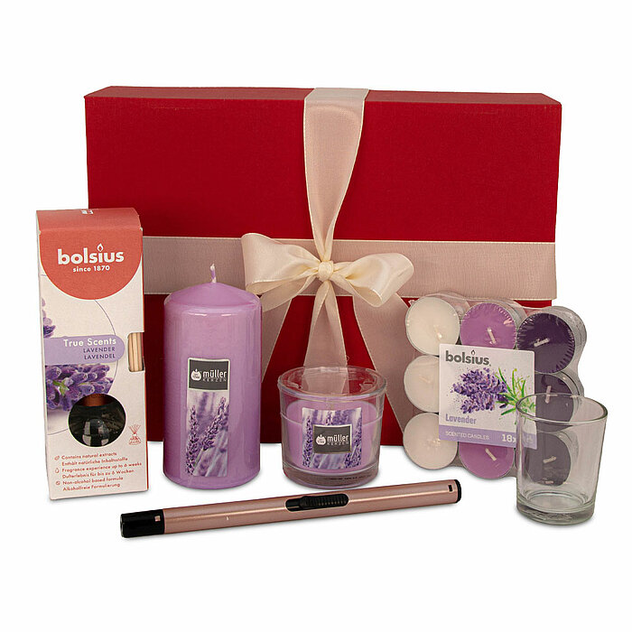 1 Geschenkset Duftset von Decolite in der Farbe lila.