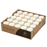 50 Teelichter Nightlights von Decolite in der Größe 2,5x3,8cm mit einer Brenndauer von 8 Stunden in der Farbe weiß.