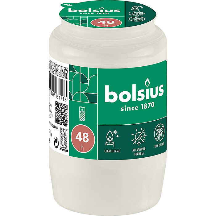 20 Kompositionslichter Nr. 3 ohne Palmöl von Bolsius in der Größe 9,4x5,7cm in der Farbe Weiß.