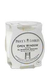 Ein Duftglas "Fresh Air" von Prices Candles in der Größe 8,3x7,4cm in der Verpackungsgröße "Open Window".