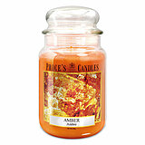 Eine Apothekerglas-Kerze von Prices in der Größe 19,5x10cm in der Farbe amber mit einem Gewicht von 630g.