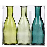 Drei große Flaschen Bottle von Sandra Rich in der Größe 18,5x6,6cm in der Farbe Grün.