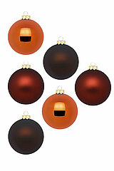 6 Christbaumkugeln von Inge Glas in der Größe 6cm in der Farbe Shiny Chestnut.