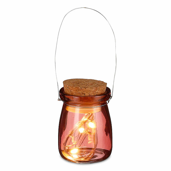 Ein LED Krug von Edelman in der Größe 7,5x5,5cm in der Farbe rot.