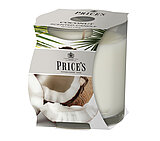 Ein Duftglas von Prices Candles in der Größe 8,9x8,0cm mit Kokosnussduft.