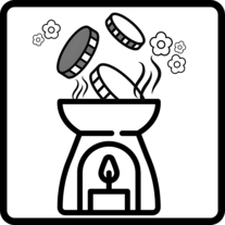 Duftlampen Piktogramm: Stövchen niemals ohne Befüllung verwenden.