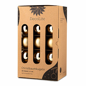 DecoLite Christbaumkugeln aus Glas Ø 6 cm - Brokatgold - matt / glänzend (30 Stück) Artikelvorschau Christbaumkugeln aus Glas Ø 6 cm - Brokatgold - matt / glänzend (30 Stück)