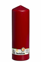 1 Stumpenkerze von Bolsius in der Größe 30x9,8cm in der Farbe altrot.