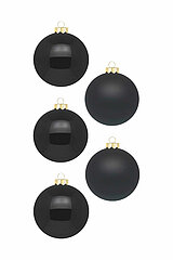30 Christbaumkugeln von Inge Glas in der Größe 6cm in der Farbe Ebony Black.