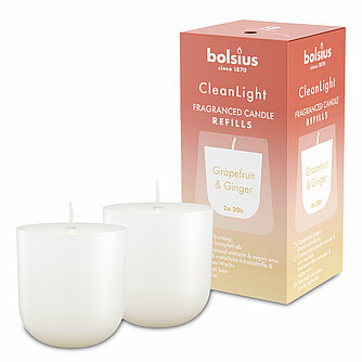 Bolsius Cleanlight Duftnachfüller (2er Pack) - Grapefruit & Ingwer Artikelvorschau Cleanlight Duftnachfüller (2er Pack) - Grapefruit & Ingwer