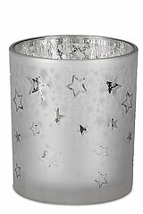 Ein Teelichthalter in Sternform von Edelman in der Größe 10x9cm in der Farbe weiß.